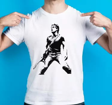 Bruce springsteen mustavalkoinen t-paita - Tenstickers