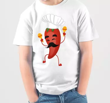 Chili kokki sarjakuva graffiti t-paita - Tenstickers