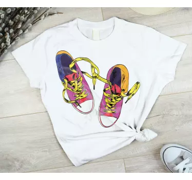 Converse kuvitus 80-luvun kengät t-paita - Tenstickers