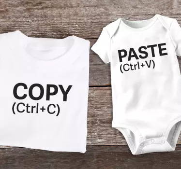 Copy and paste isälle ja pojalle samanlaiset paidat - Tenstickers