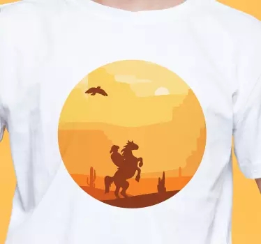 Cowboy auringonlaskun seikkailu t-paita - Tenstickers