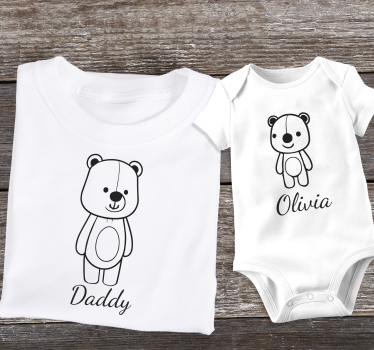 Daddy bear isänpäivän yhteensopivat paidat - Tenstickers