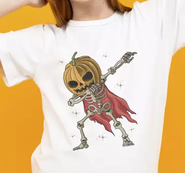 Dapping luuranko kurpitsa paita halloween - Tenstickers