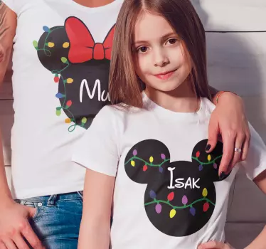 Jouluinen Disney perhe joulu t-paita kahdelle - Tenstickers