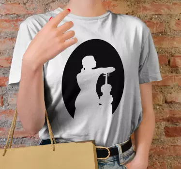 Elegantti musiikkisilhuetti t-paita - Tenstickers