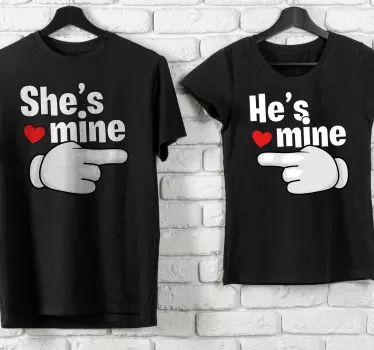 Hän on minun Couple t shirts - Tenstickers