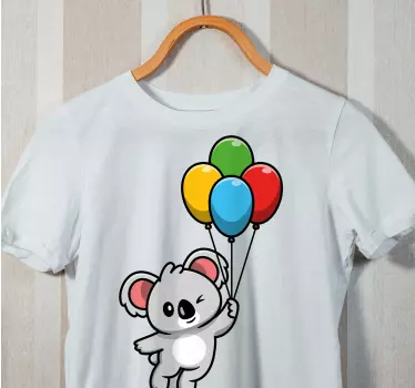 Harmaa koala ja ilmapallo paita lapselle - Tenstickers