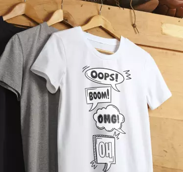 Hauska puhekuplia sarjakuva t-paita - Tenstickers