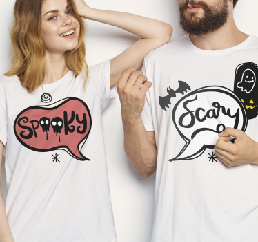 Hauska teksti pariskunnille paita halloween - Tenstickers