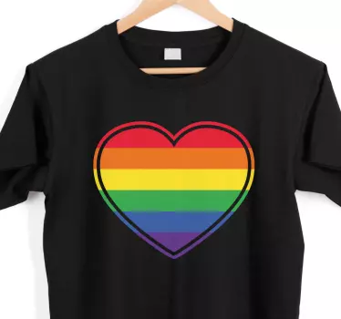 Homo ylpeys tasainen sydämen muotoinen t-paita - Tenstickers