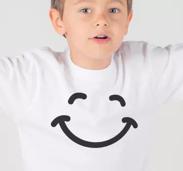 Hymyilevä muotoilu lasten t-paita - Tenstickers