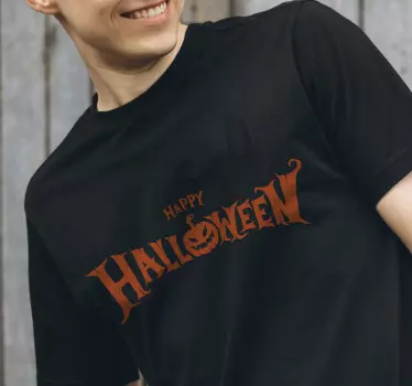 I kurpitsa halloween teksti paita halloween - Tenstickers
