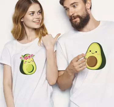 Iloiset avokadoystävät äiti ja tytär t-paita - Tenstickers