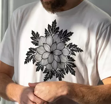 Iso kukka paisley kuva t-paita - Tenstickers