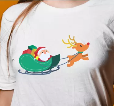 Joulupukin rekiajelu t-paita jouluksi - Tenstickers