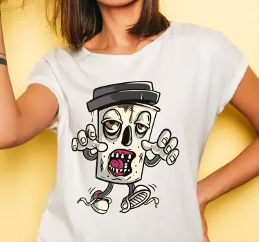 Kahvi zombie graffiti hahmo t-paita - Tenstickers