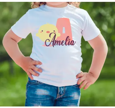Kana mukautetulla alkukirjaimella paita lapselle - Tenstickers