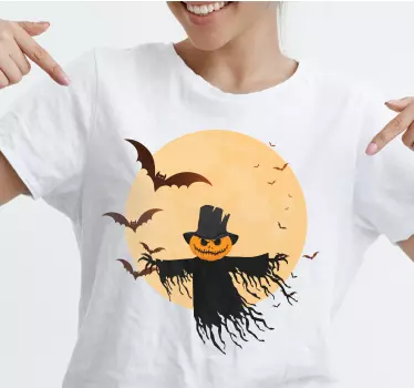 Kauhistuttava kurpitsanukke t-paita halloweeniksi - Tenstickers