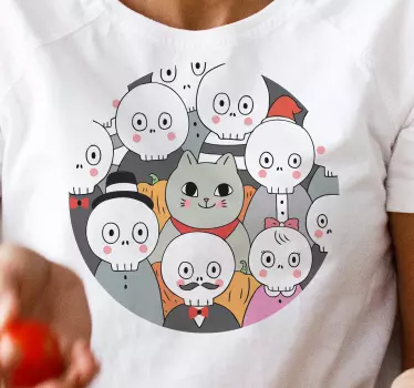 Kauhistuttavat kissat kokoontuvat t-paita halloweeniksi - Tenstickers