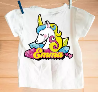 Kaunis timantti yksisarvinen paita lapselle - Tenstickers