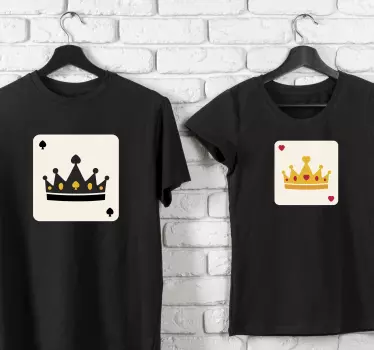 King queen -korttikuvio samanlaiset paidat - Tenstickers