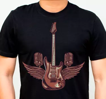 Kitaran wings -mikrofonit t-paita - Tenstickers