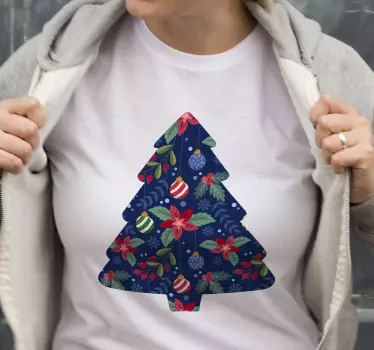 Kukka kuvio joulu tpaita paita jouluun - Tenstickers