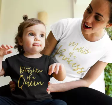 Kuningatar ja prinsessa äidin ja tytön t-paita - Tenstickers