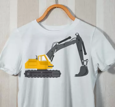 Lasten t-paita keltainen kaivinkone - Tenstickers