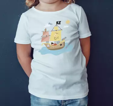 Lasten t-paita merirosvolaivaseikkailu - Tenstickers