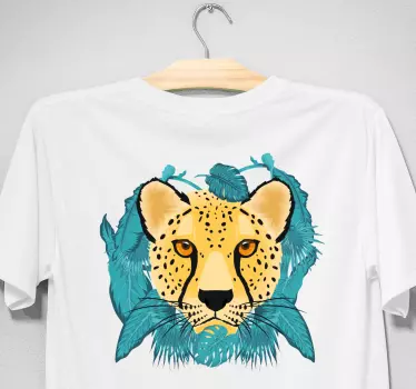 Leopardiviidakon kasvot t-paita - Tenstickers