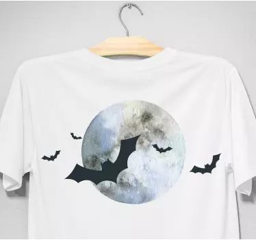 Lepakko ja kuu t-paita halloweeniksi - Tenstickers