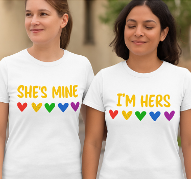 Lgbt hän on minun parin t-paita - Tenstickers