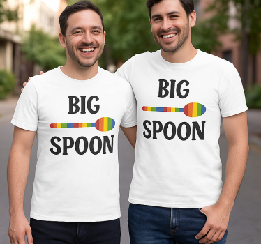Lgbt suuri lusikka parin t-paita - Tenstickers