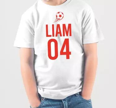 Liam jalkapallo urheilu lasten t-paita - Tenstickers