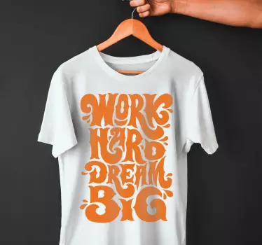 Lihavoidut kirjaimet work hard quote t-paita - Tenstickers