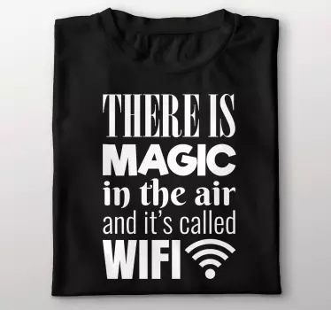 Maaginen wifi teksti t-paita - Tenstickers