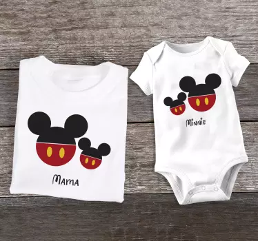 Mukautettu yhteensopivuus mama minnie äiti ja tytär t-paita - Tenstickers
