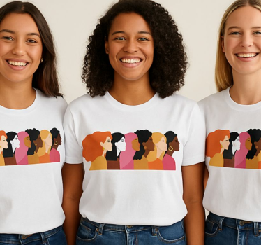 Monimuotoiset naisten profiilit-paita - Tenstickers