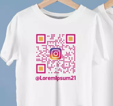 Monivärinen instagram -koodi t -paita ostoksille - Tenstickers