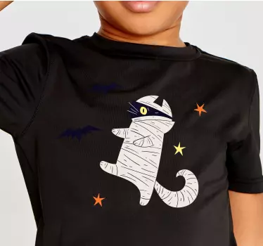 Mummin kissa halloween hauskuus lasten t-paita - Tenstickers
