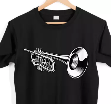 Musta ja valkoinen trumpetti kuvitus t-paita - Tenstickers