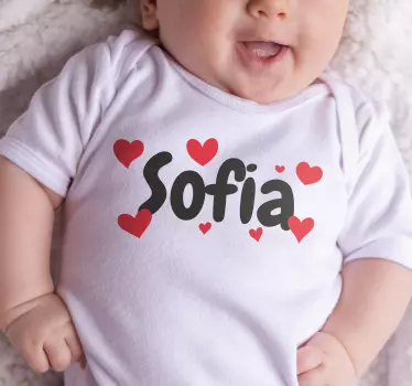 Nimi sydämien kanssaNimi ❤️ t-paita - Tenstickers