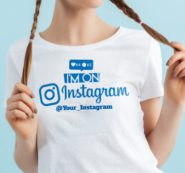 Nuorison muokattava Instagram t-paita nimellä - Tenstickers