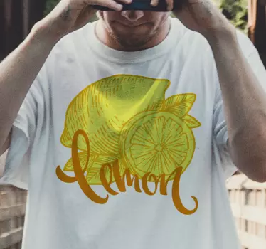 Oranssi ja sitruuna luonnos söpö paita - Tenstickers