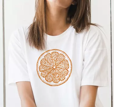Oranssi käsin piirretty naisten t-paita - Tenstickers