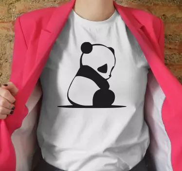 Panda siluetti taide t-paita - Tenstickers