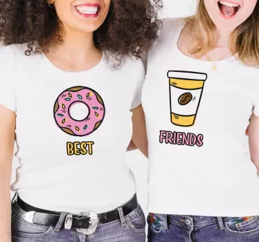 Parhaat ystävät donitsi ja kahvi t-paita - Tenstickers