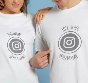 Pariskunnat sosiaalisessa mediassa t-paita - Tenstickers