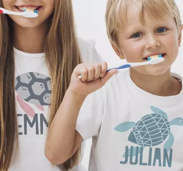 Pehmeä väri kilpikonnat lasten paita - Tenstickers